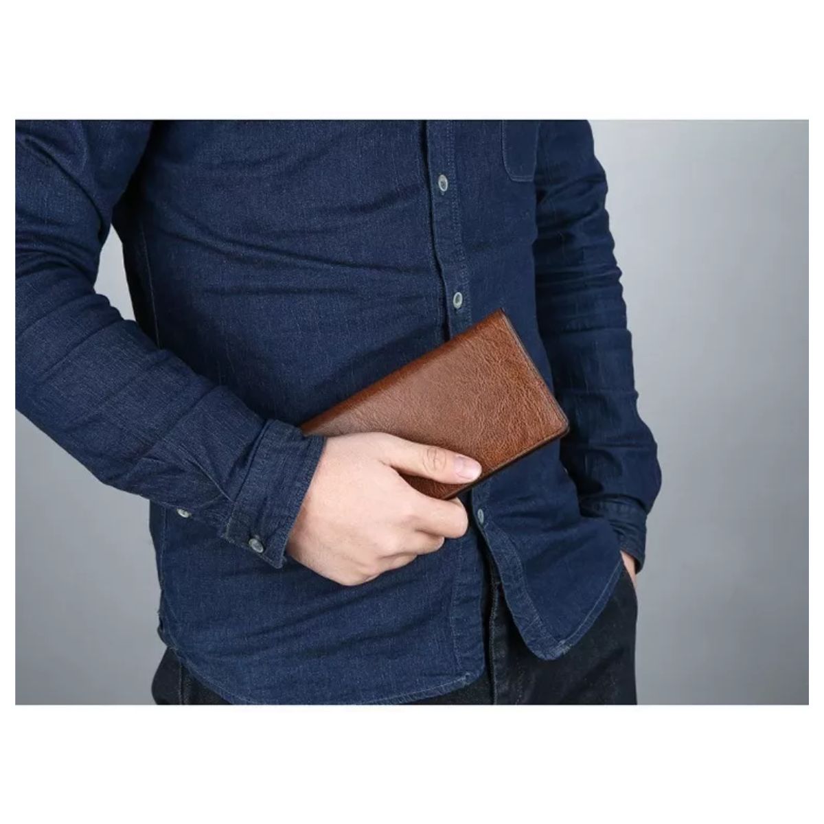 Cartera larga Hombre Marron
