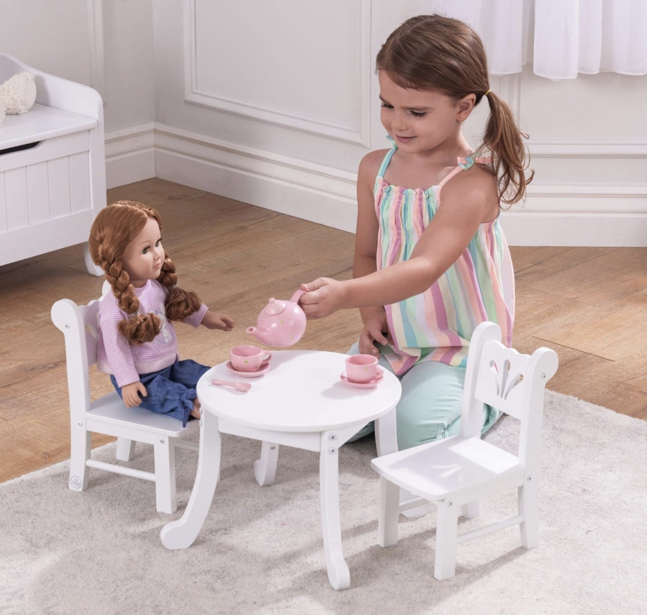 Mesa Y Sillas Para Muñeca Kidkraft Littile Doll