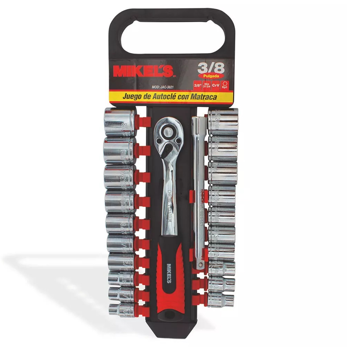 Juego 22 Piezas Dados Con Matraca 3 8 Pulgadas MIKELS