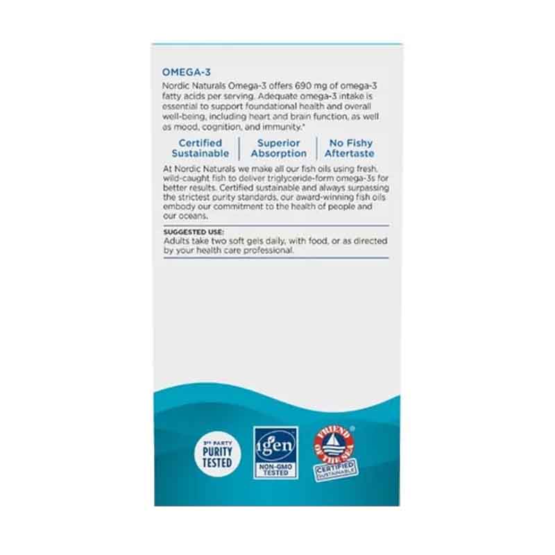 Omega 3 Fish Oil 690mg Nordic Naturals 60 softgels + Epa + Dha 