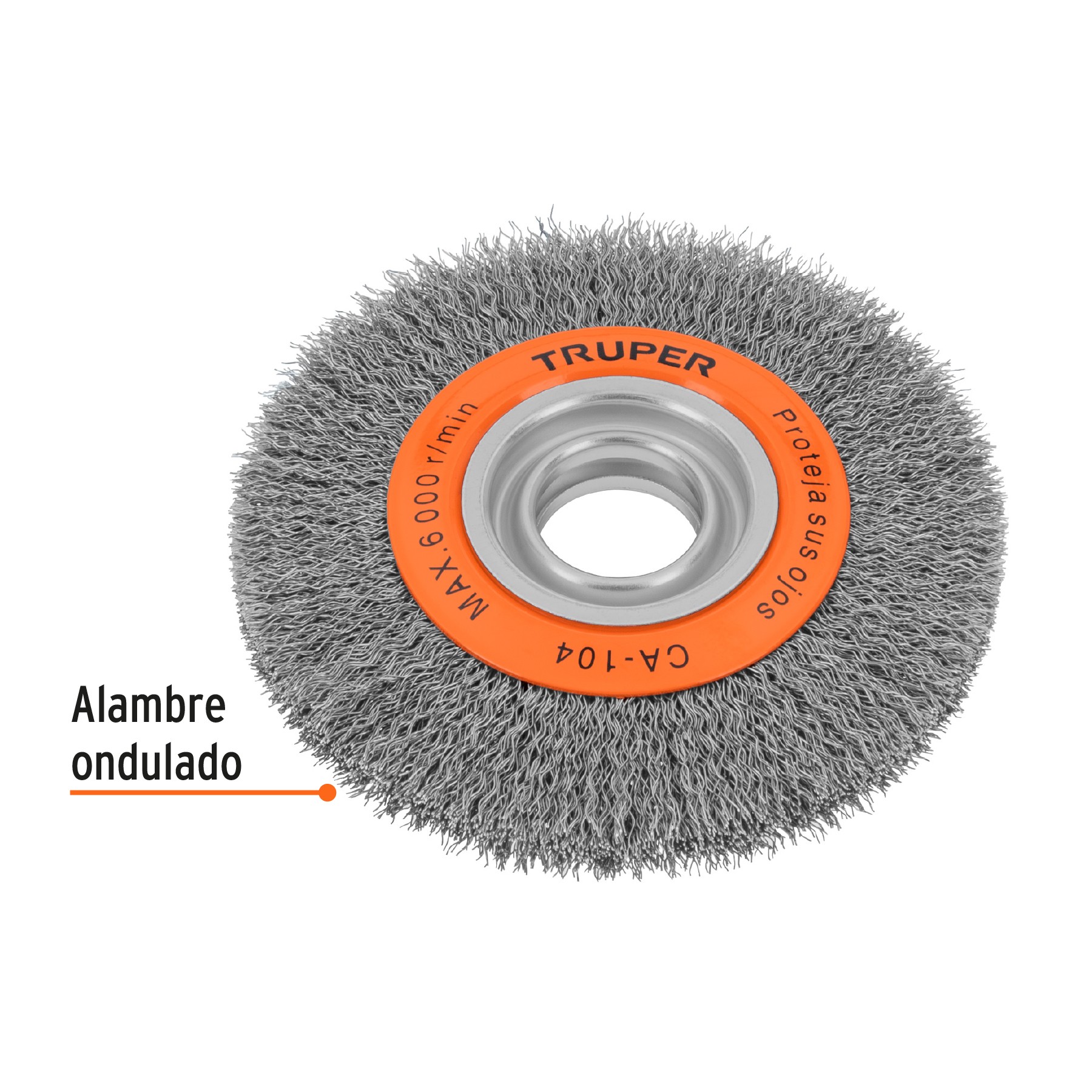 CARDA ALAMBRE ONDULADO 6" X 3/4" PARA ESMERIL, TRUPER 11520