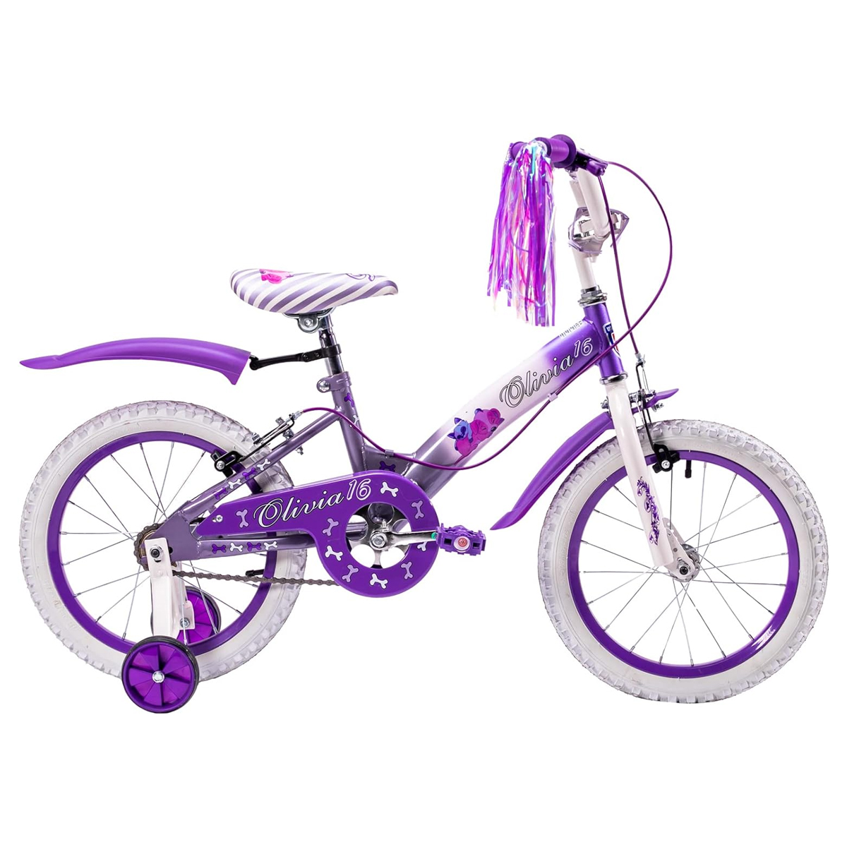 Bicicleta Unibike Babytek Llanta Aire R16 Olivia Blanco Lila