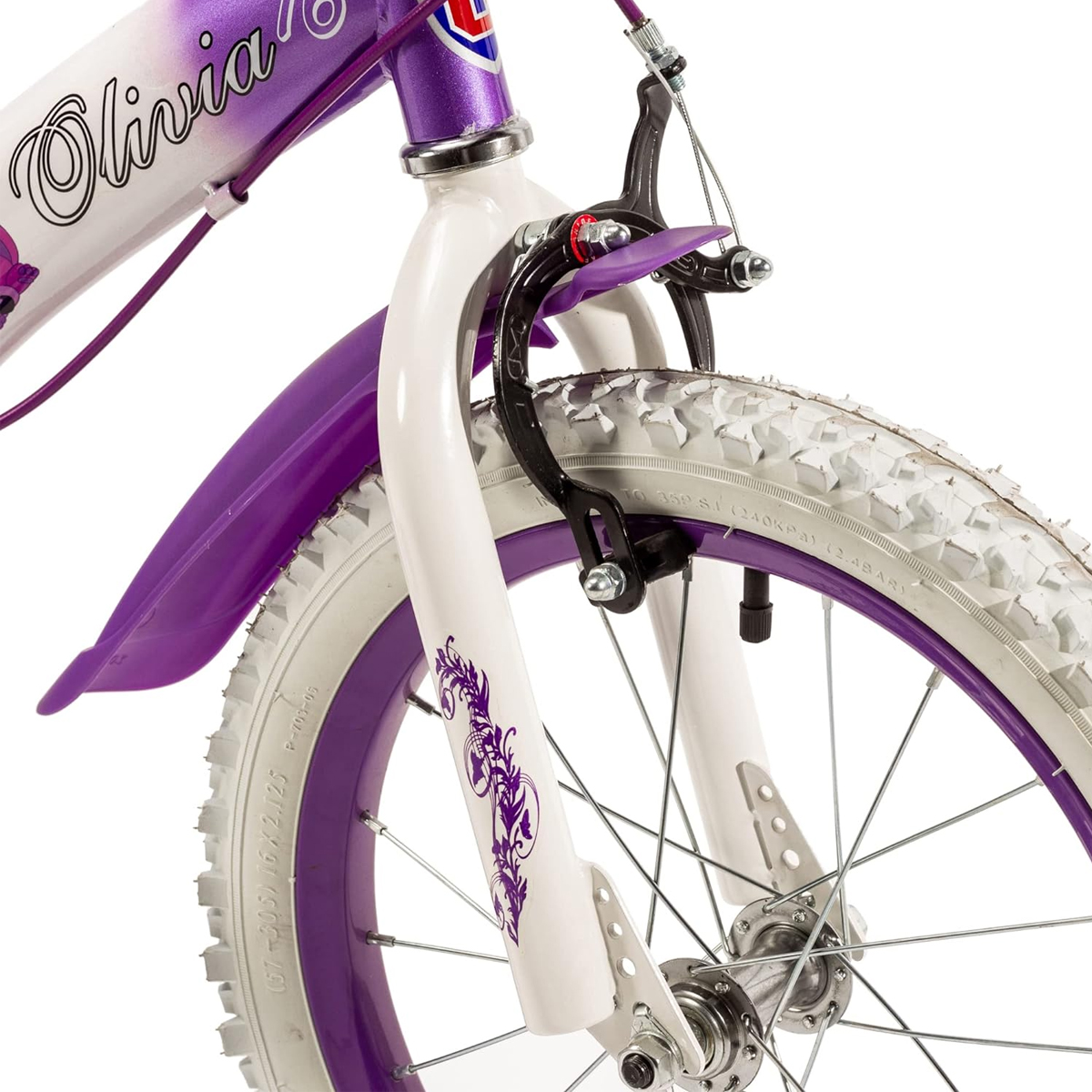 Bicicleta Unibike Babytek Llanta Aire R16 Olivia Blanco Lila