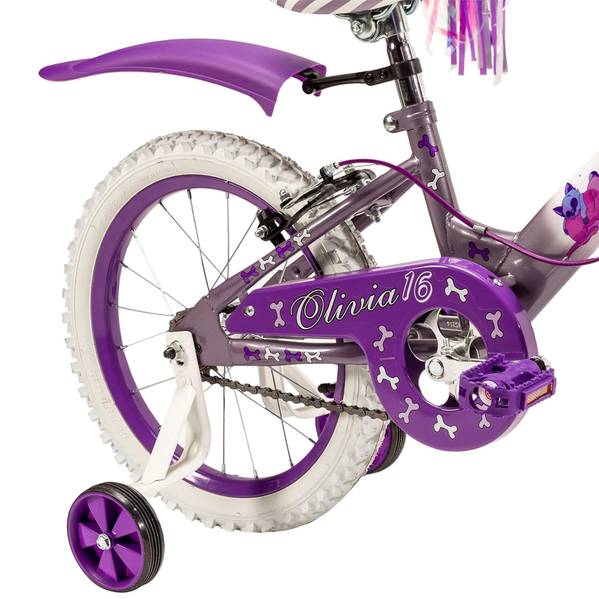 Bicicleta Unibike Babytek Llanta Aire R16 Olivia Blanco Lila