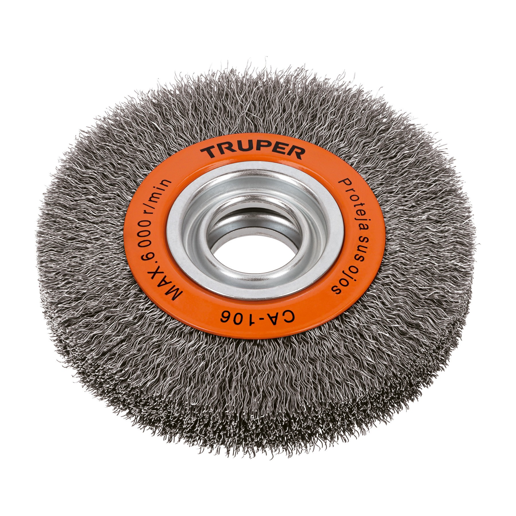 CARDA ALAMBRE ONDULADO 6" X 1-1/8" PARA ESMERIL, TRUPER 11526