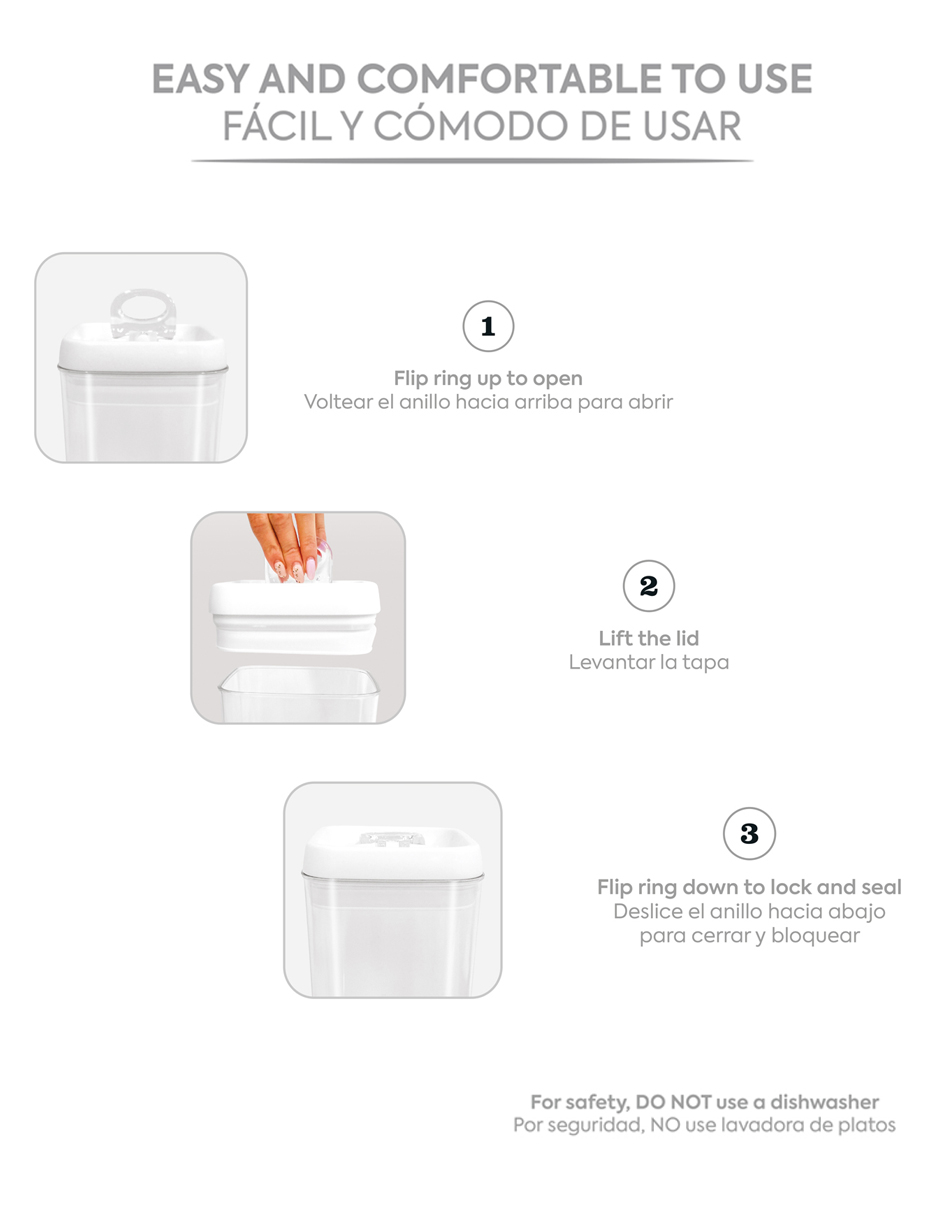 AGBOX Set De 30 Contenedores Para Cocina Con Tapa Hermética Blanca AG-BOT30B.