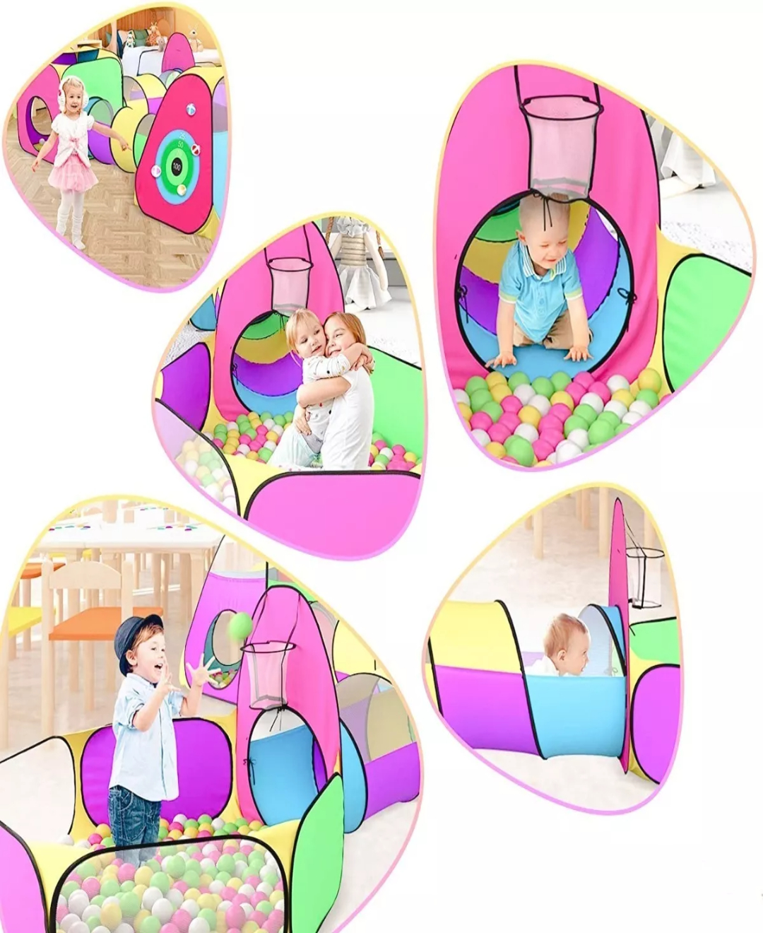 Tienda Casita Castillo Carpa Con 2 Túneles Para Niños 5 En 1