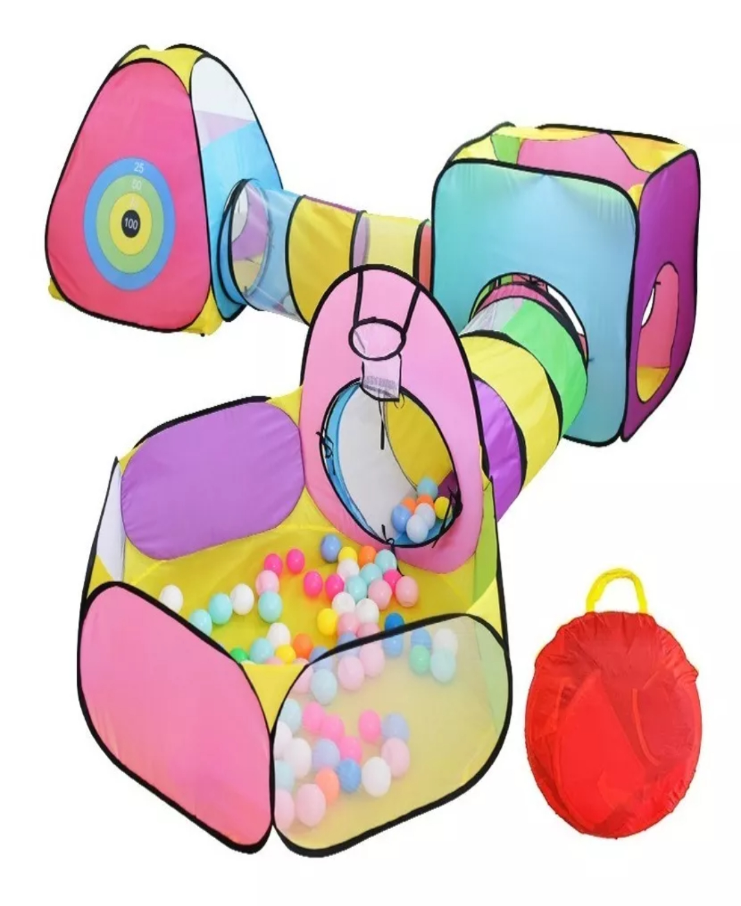 Tienda Casita Castillo Carpa Con 2 Túneles Para Niños 5 En 1