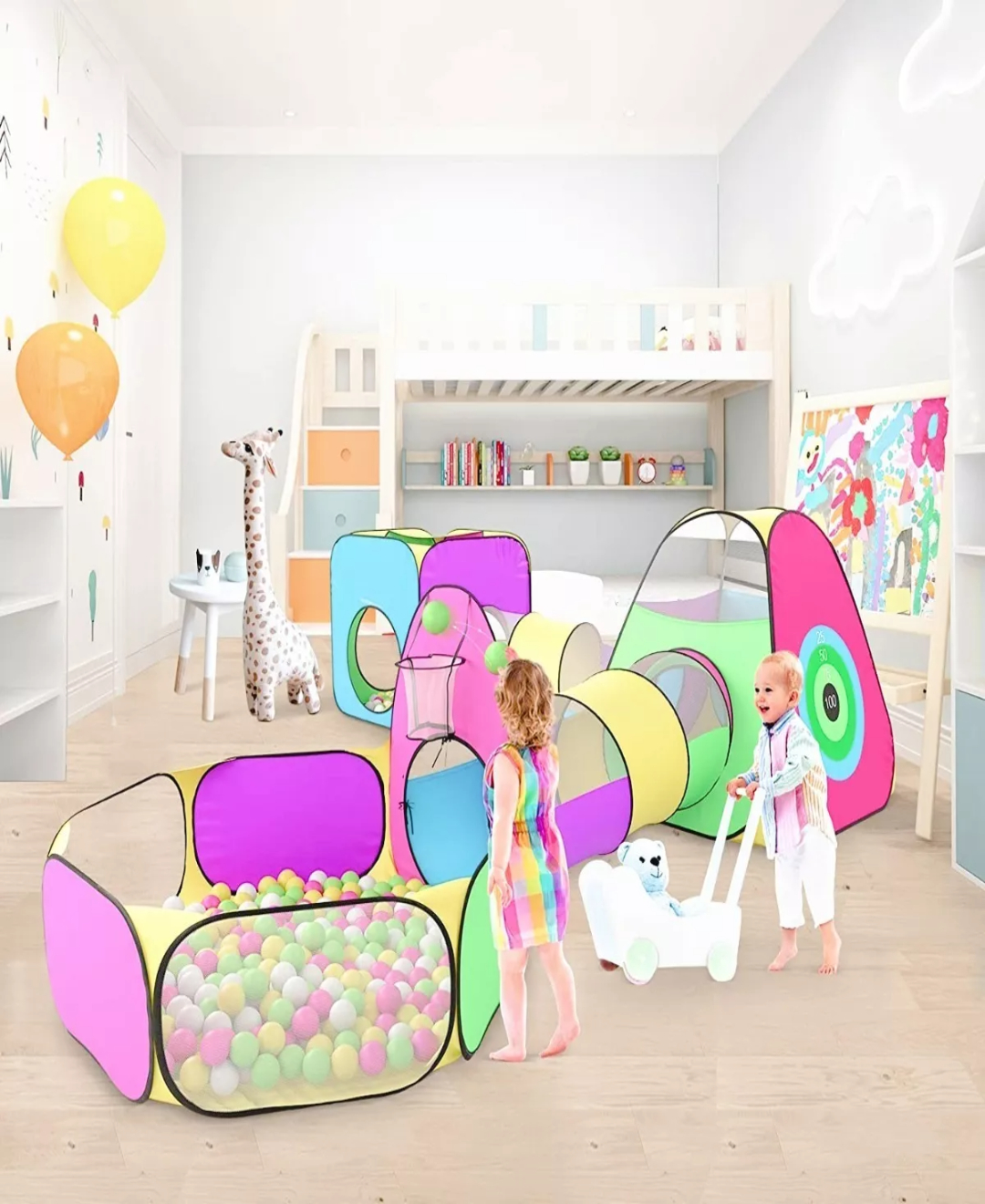 Tienda Casita Castillo Carpa Con 2 Túneles Para Niños 5 En 1