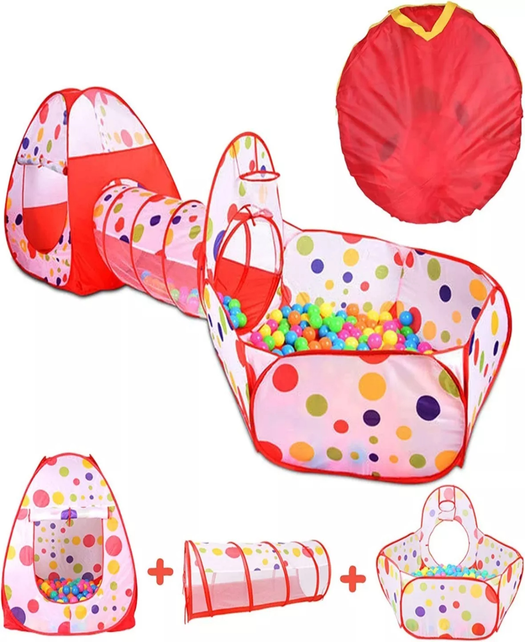 Casita Carpa Tunel Para Niños 3 En 1 Gimnasio Plegable Bebes