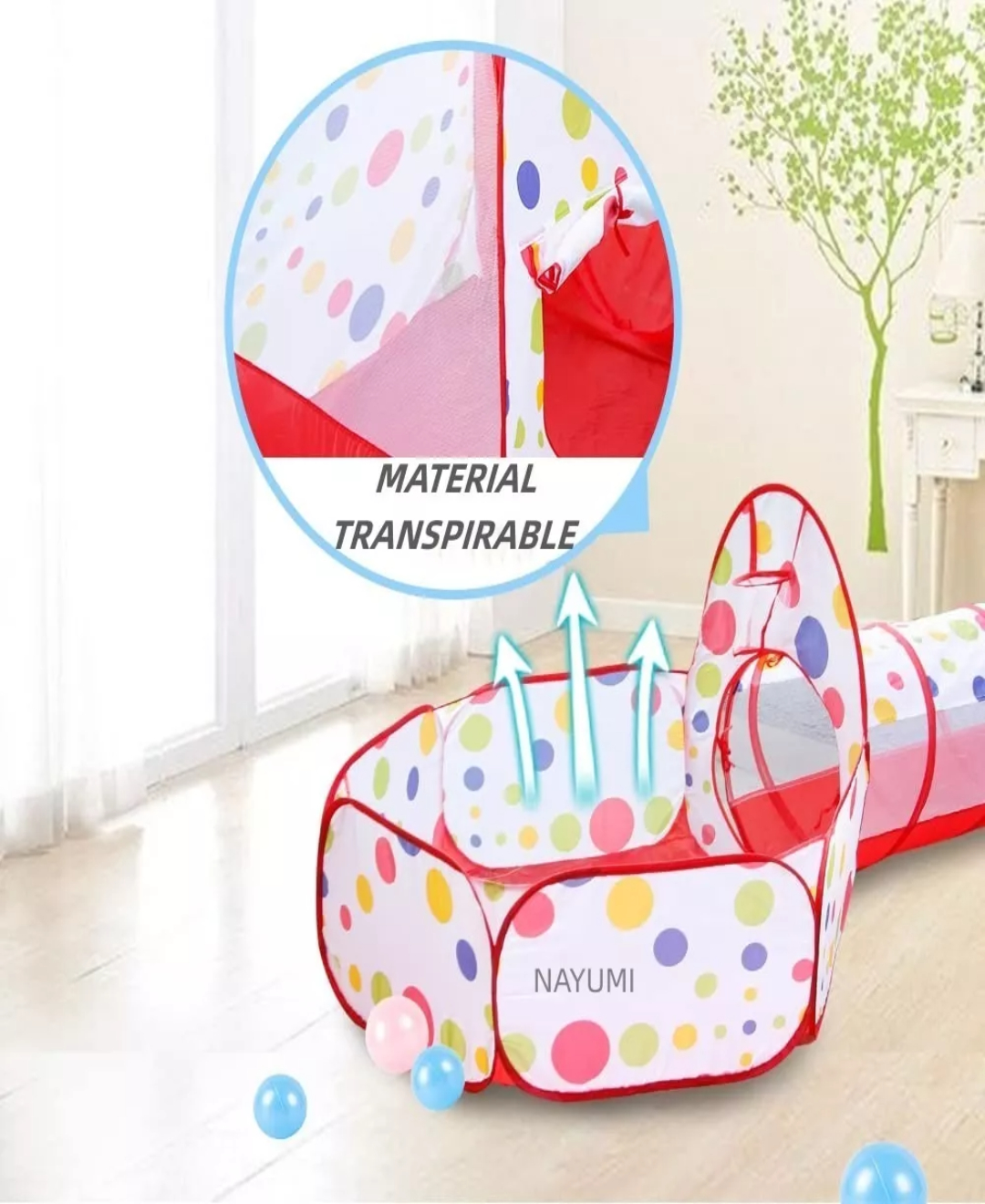 Casita Carpa Tunel Para Niños 3 En 1 Gimnasio Plegable Bebes