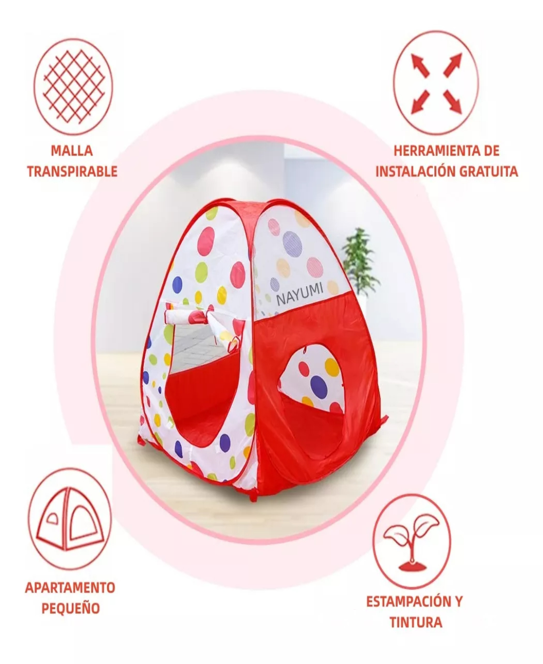 Casita Carpa Tunel Para Niños 3 En 1 Gimnasio Plegable Bebes