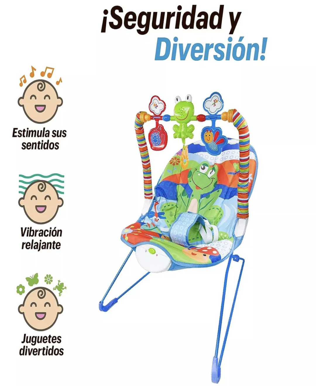 Silla mecedora para bebé Tiibaby Cartoon deluxe azul