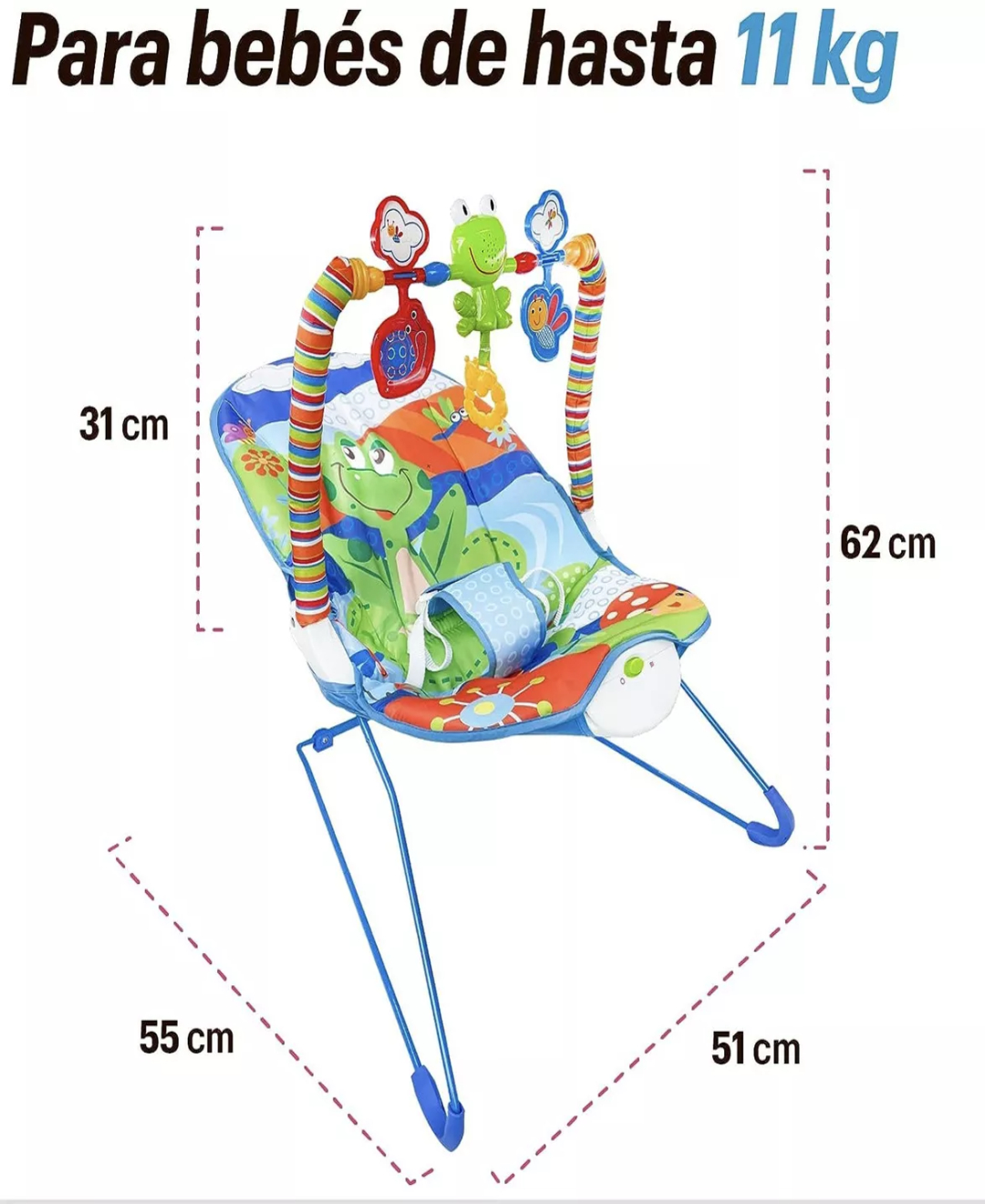 Silla mecedora para bebé Tiibaby Cartoon deluxe azul