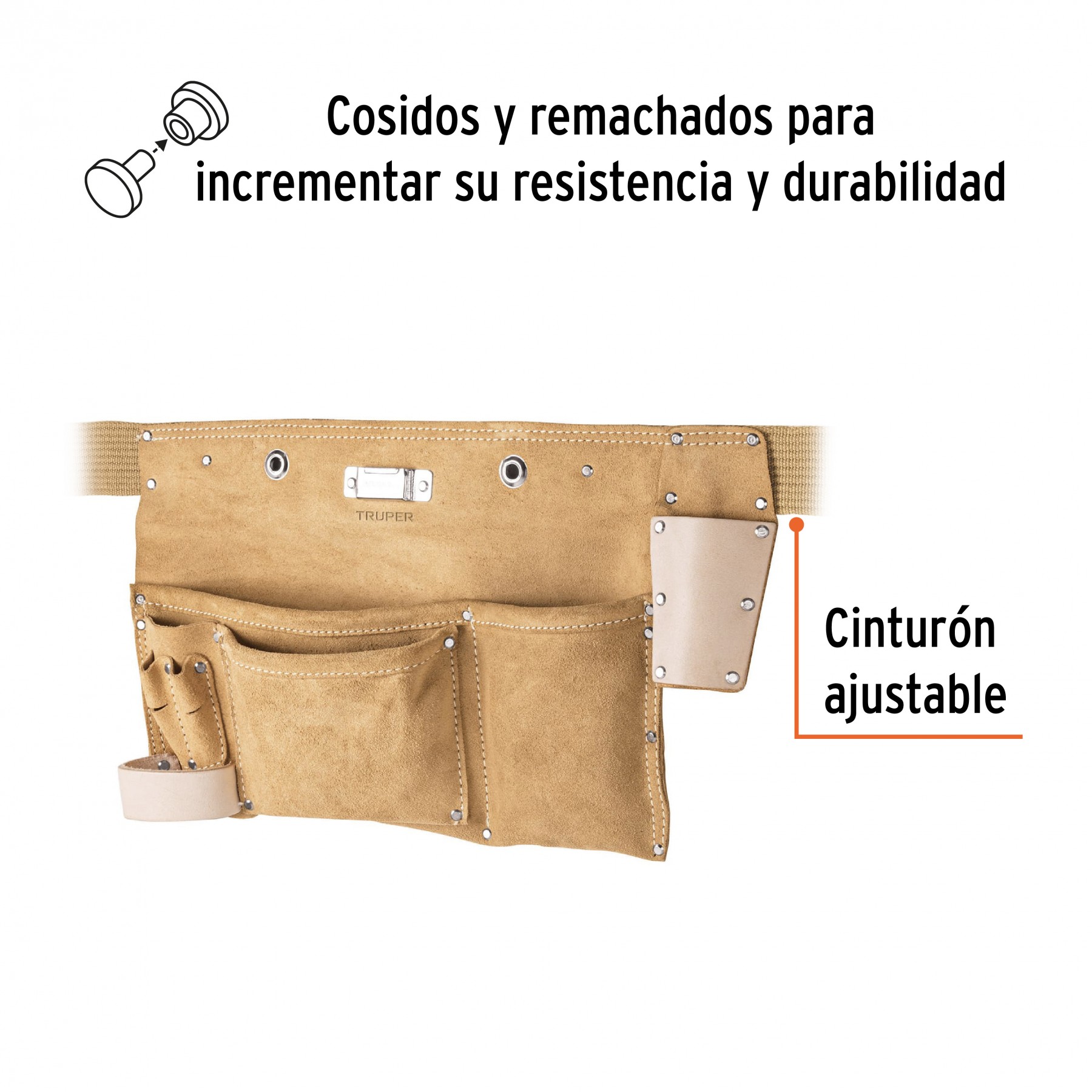 PORTA HERRAMIENTAS DE CARNAZA CON 9 COMPARTIMENTOS, TRUPER 11534