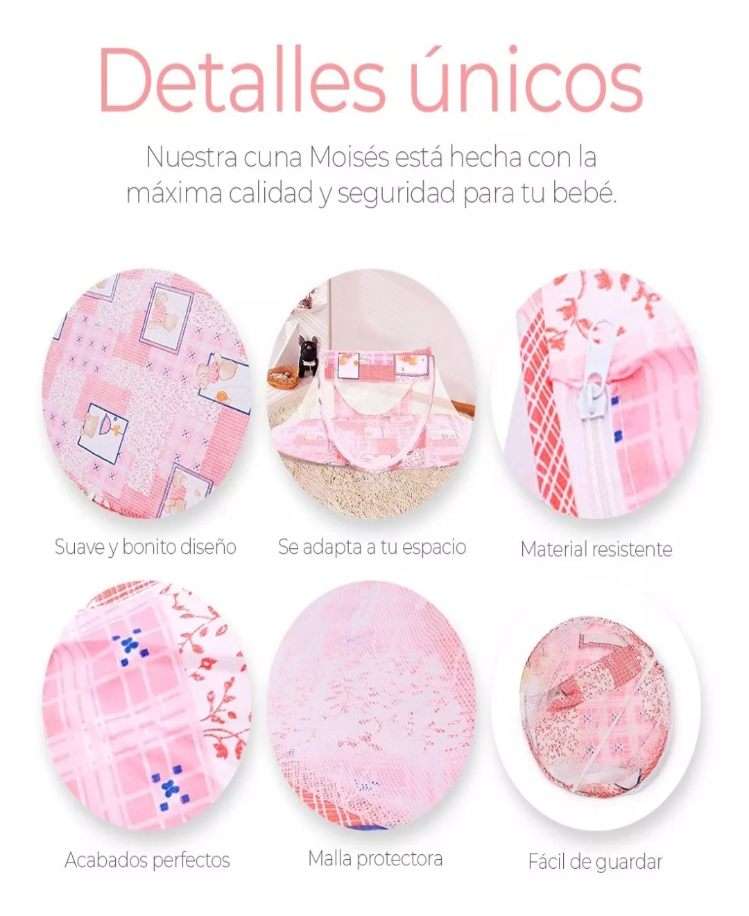 Cuna Moises Plegable Portátil Mosquitero Para Bebe Niños