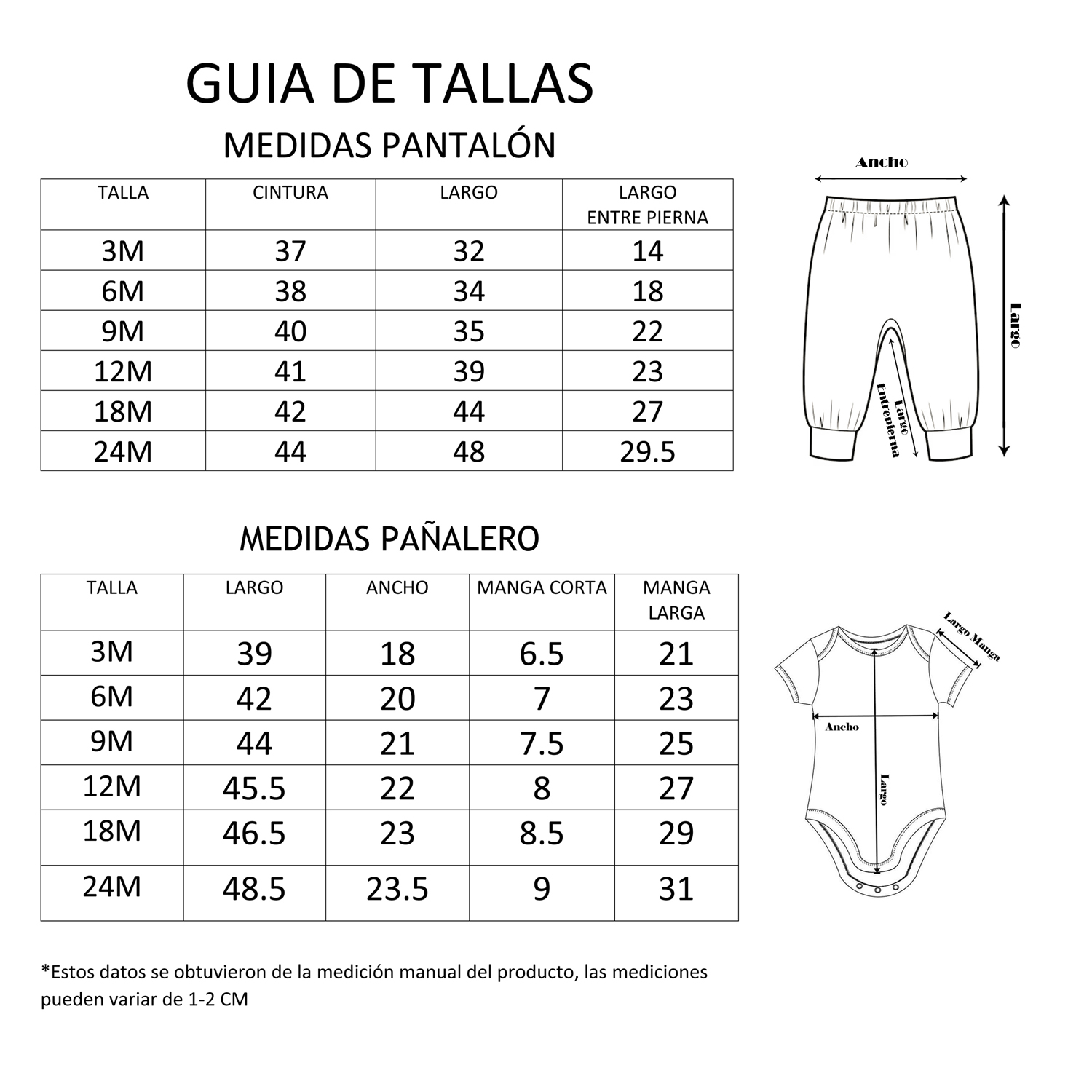 Conjunto 3 pzas Ropa de Bebé Pañalero Pantalón Niño Niña