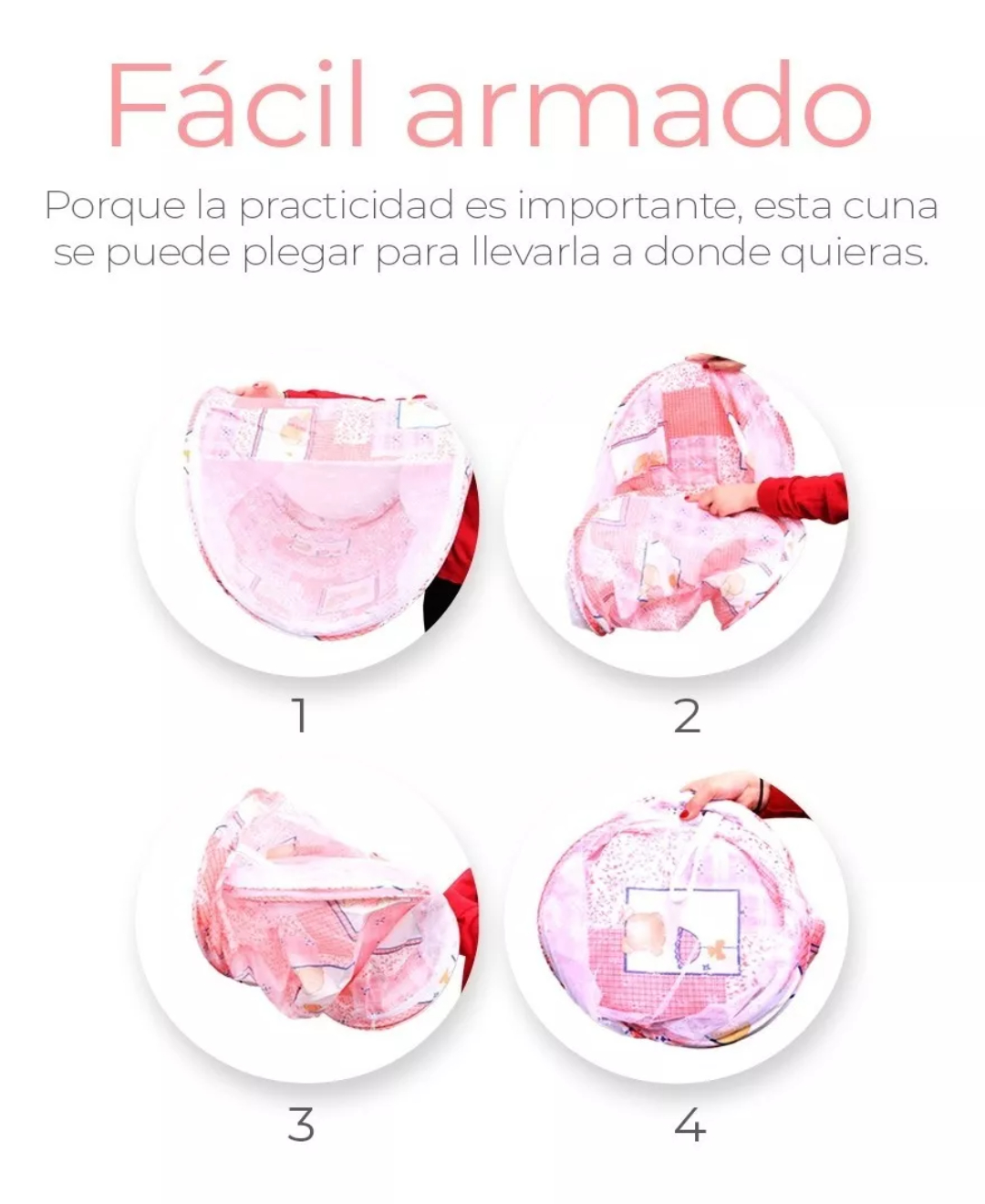 Cuna Moises Plegable Portátil Mosquitero Para Bebe Niños