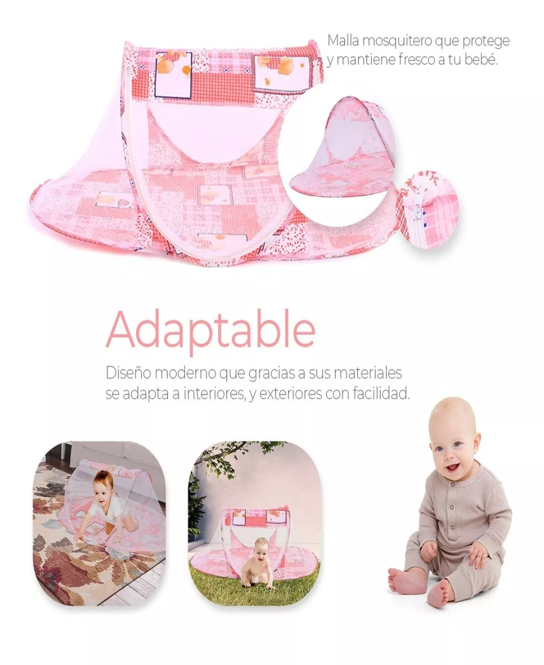 Cuna Moises Plegable Portátil Mosquitero Para Bebe Niños