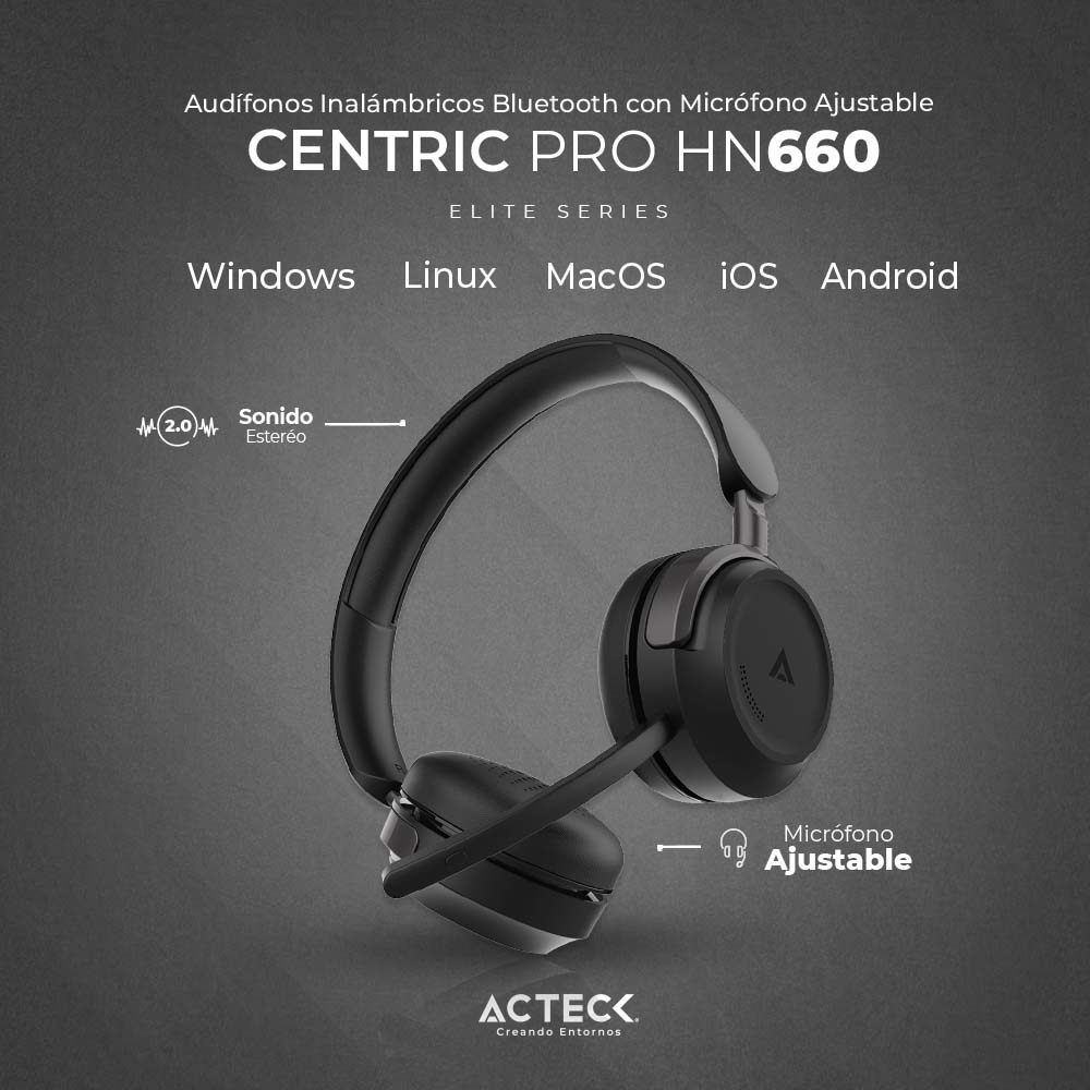 Audifonos Para Negocios  Call Center Bluetooth  Mic Acteck