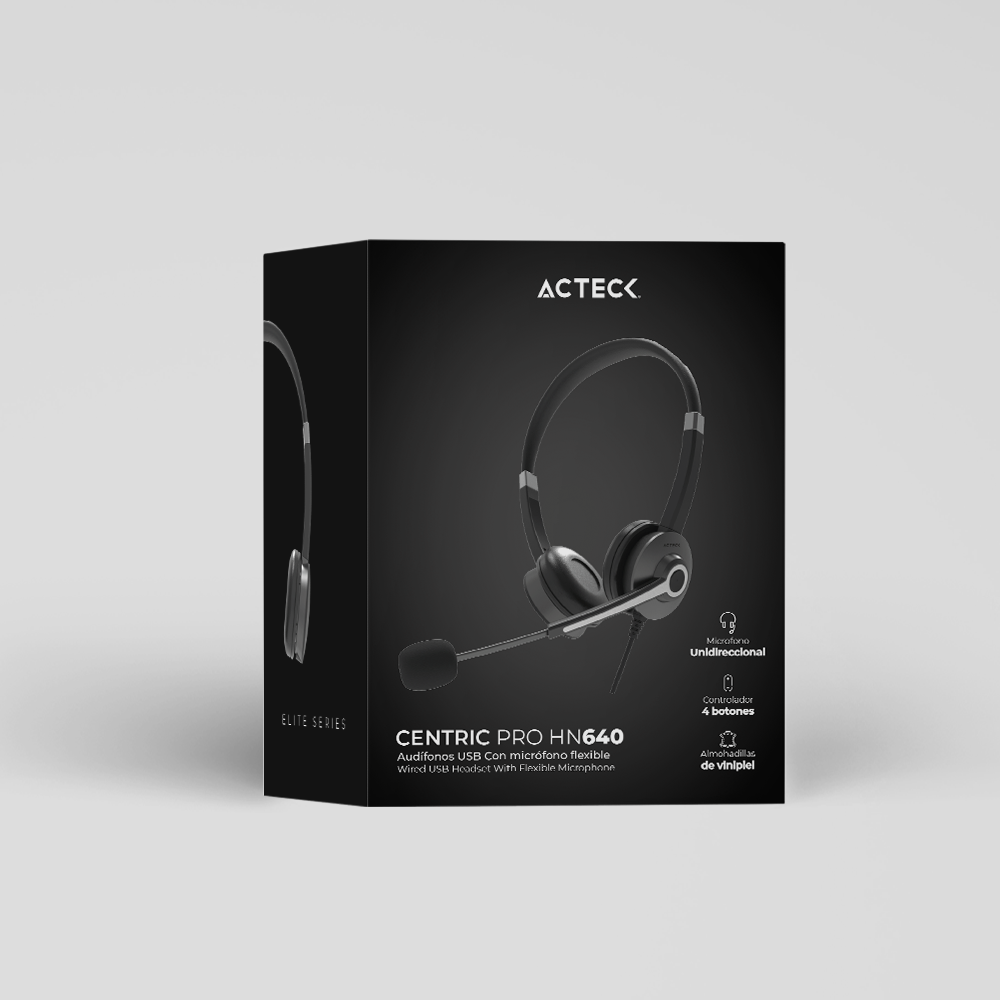 Audifonos On Ear Para Negocios Call Center Usb A Controlador Acteck