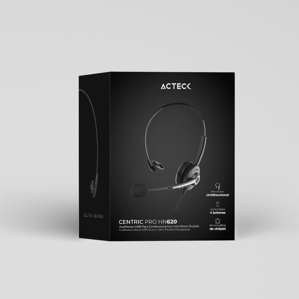 Audifonos On Ear Para Negocios Call Center Usb A control volumen Acteck