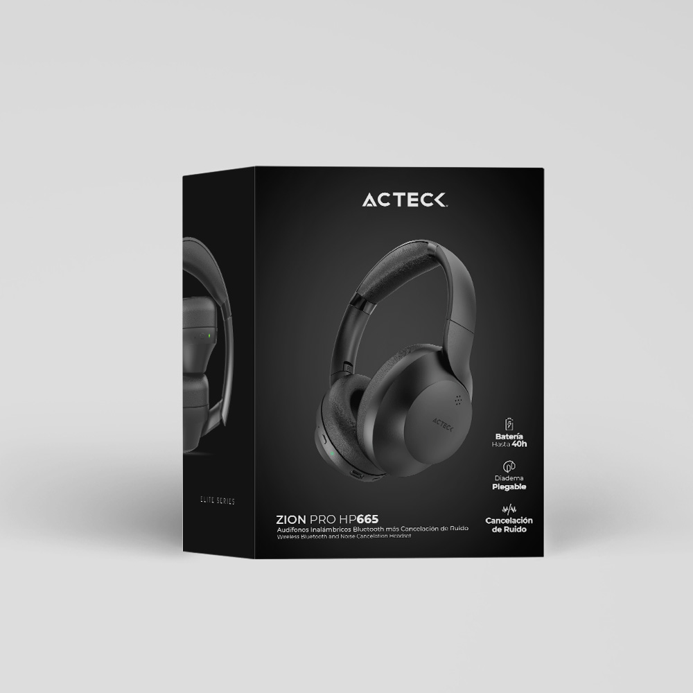 Audifonos Acteck Over Ear Inalambricos Cancelacion De Ruido Activa