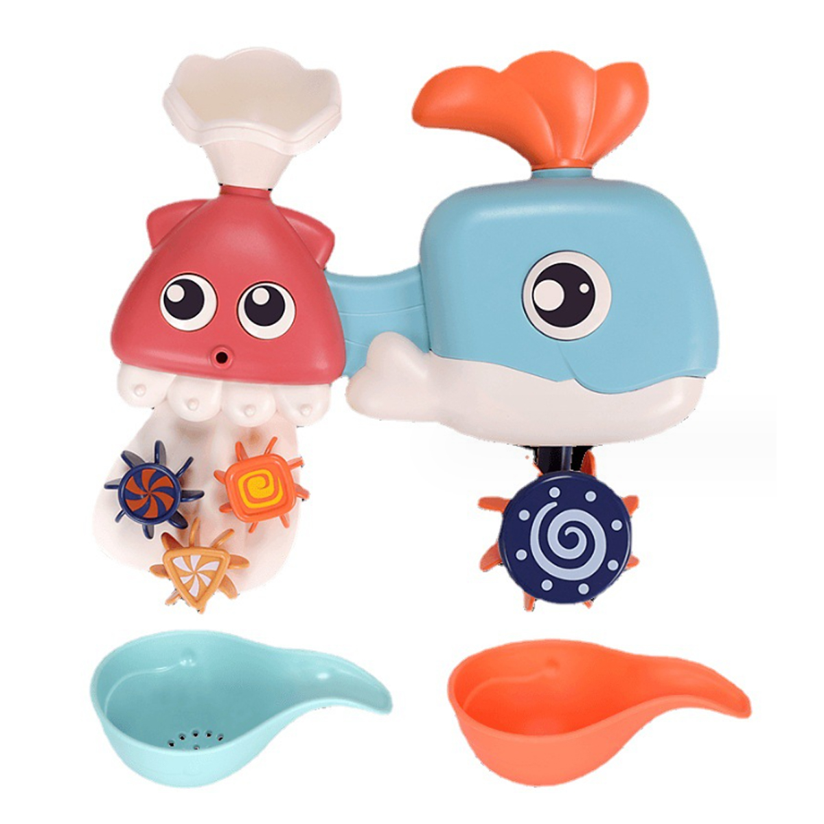 Juguete de Baño para Bebé Ballena y Pulpo.