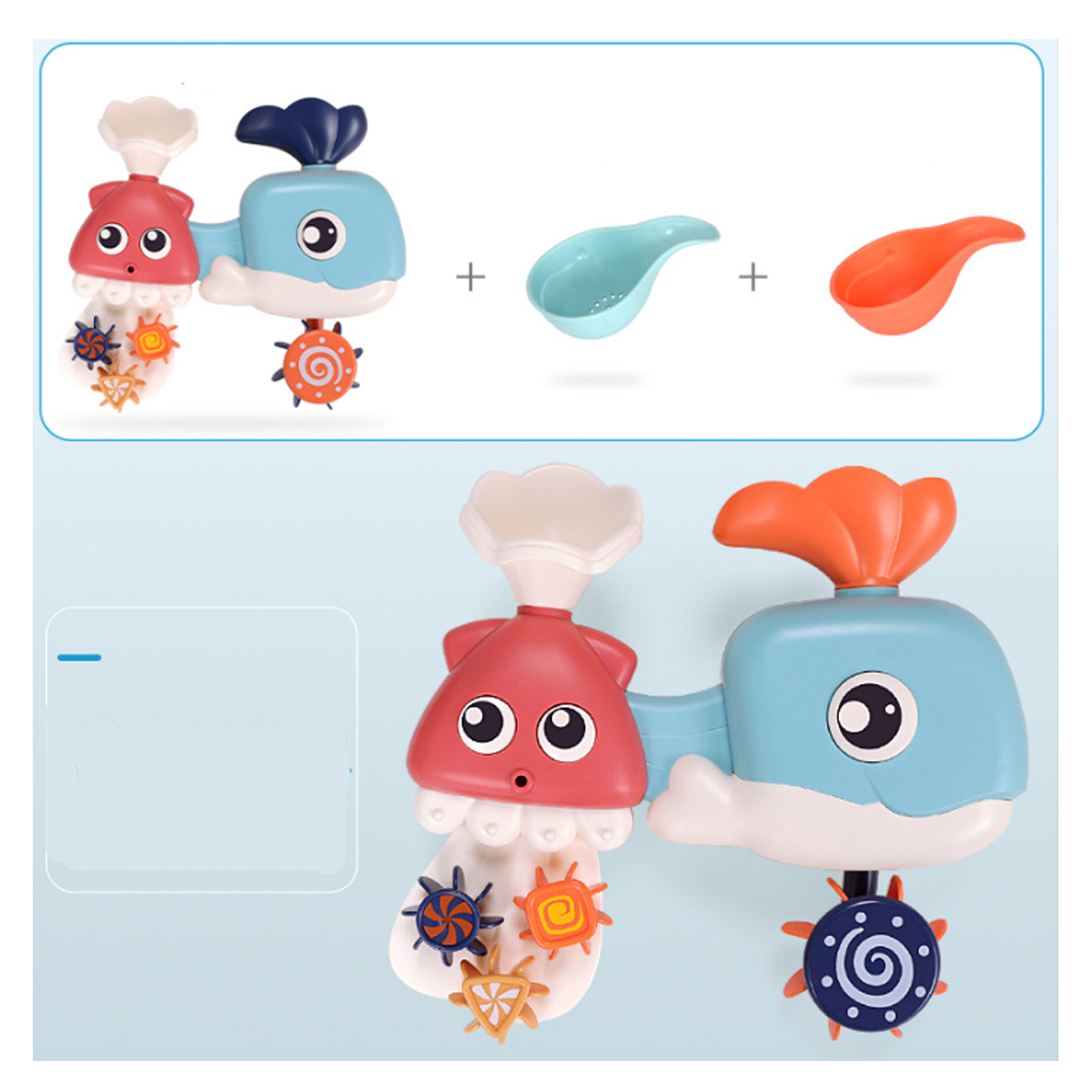 Juguete de Baño para Bebé Ballena y Pulpo.