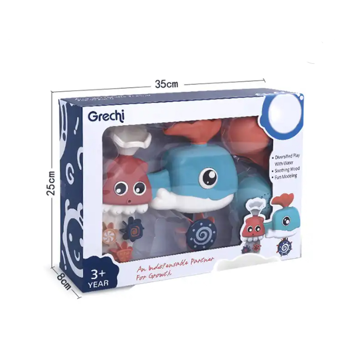 Juguete de Baño para Bebé Ballena y Pulpo.