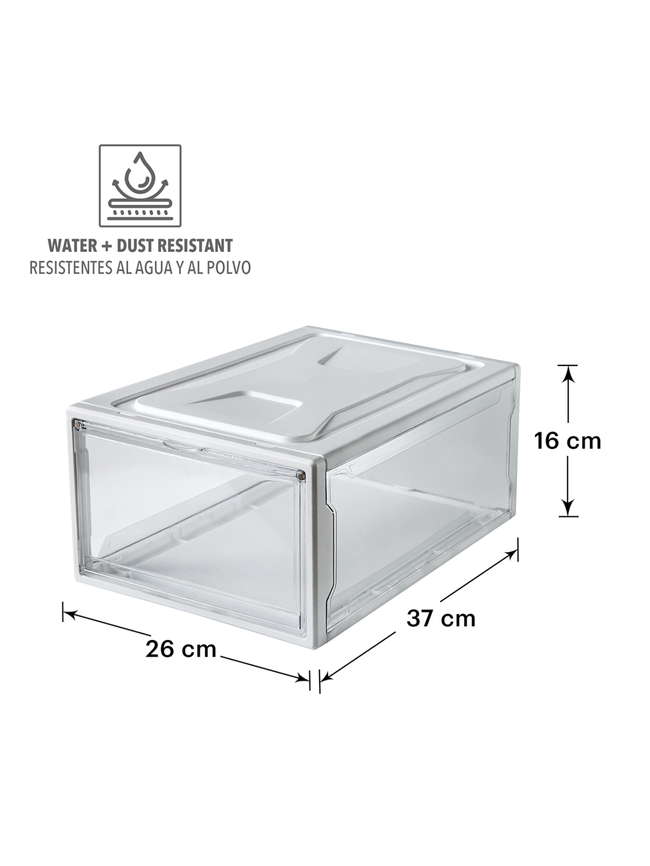 Ag Box Zapatera Apilable Wendy Set 4 Piezas Premium Small, Blanca