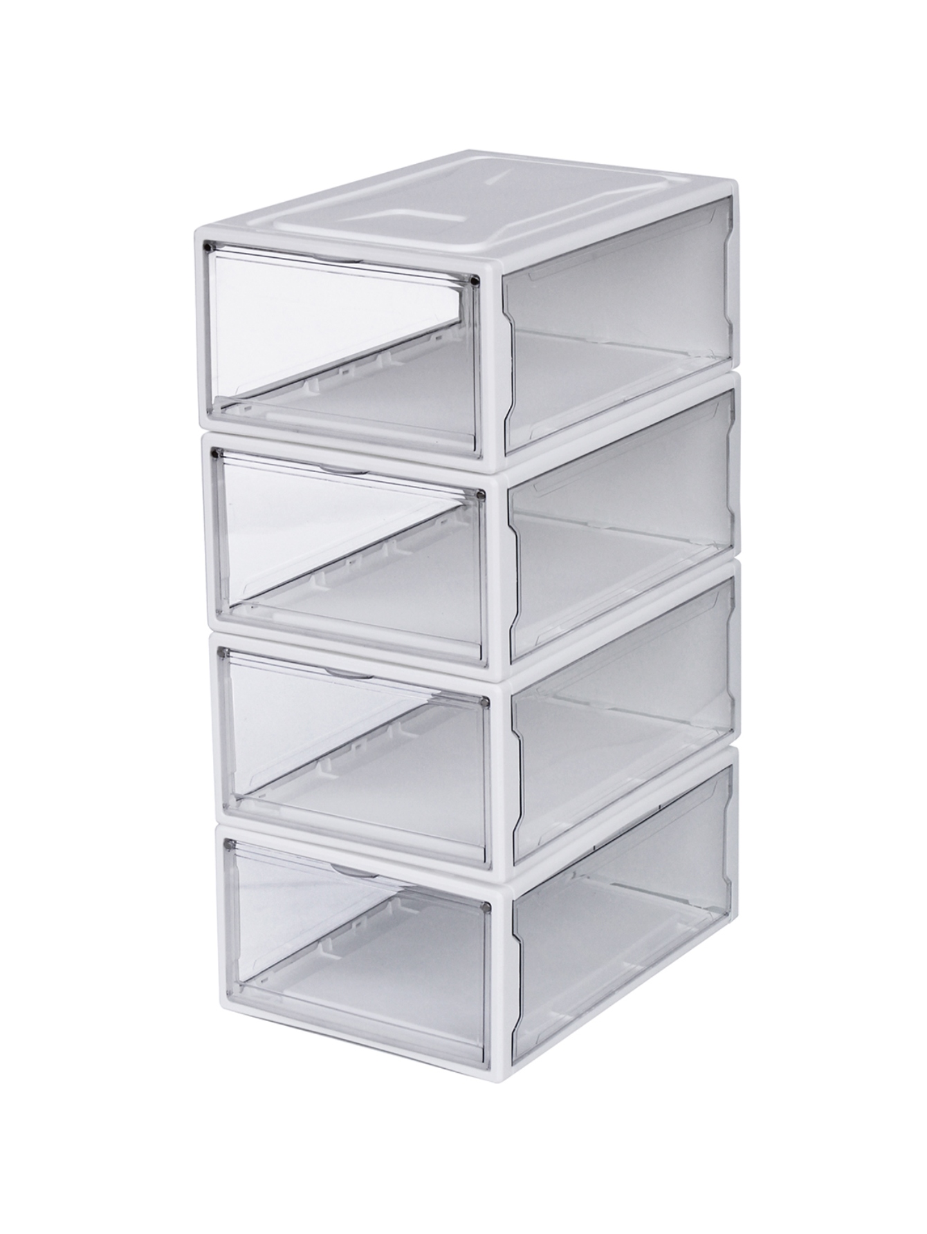 Ag Box Zapatera Apilable Wendy Set 4 Piezas Premium Small, Blanca