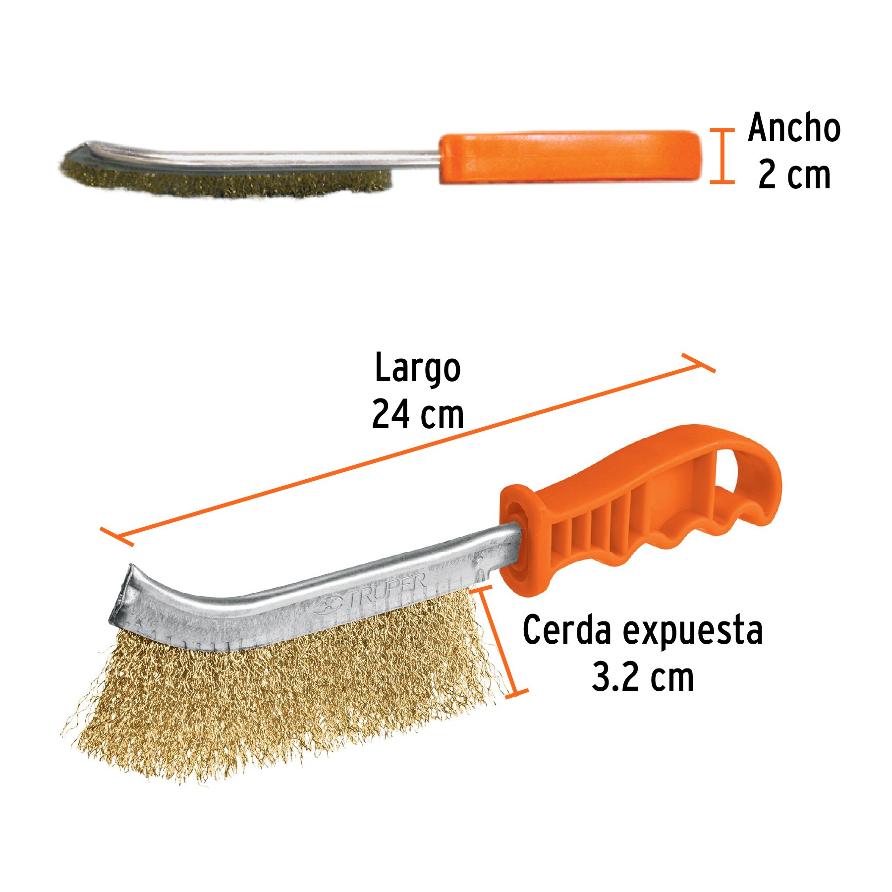 CEPILLO CURVO ANTI-CHISPA, ALAMBRE ONDULADO, TRUPER 11540