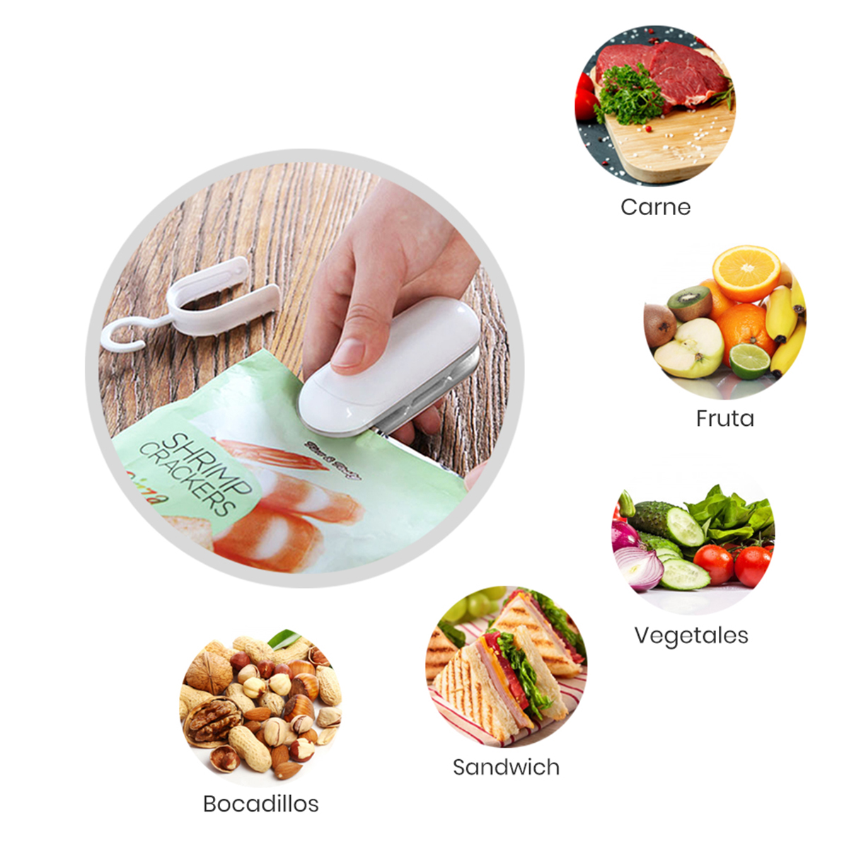 Mini Máquina de Sellado Térmico de Bolsas de Plástico 2 Piezas