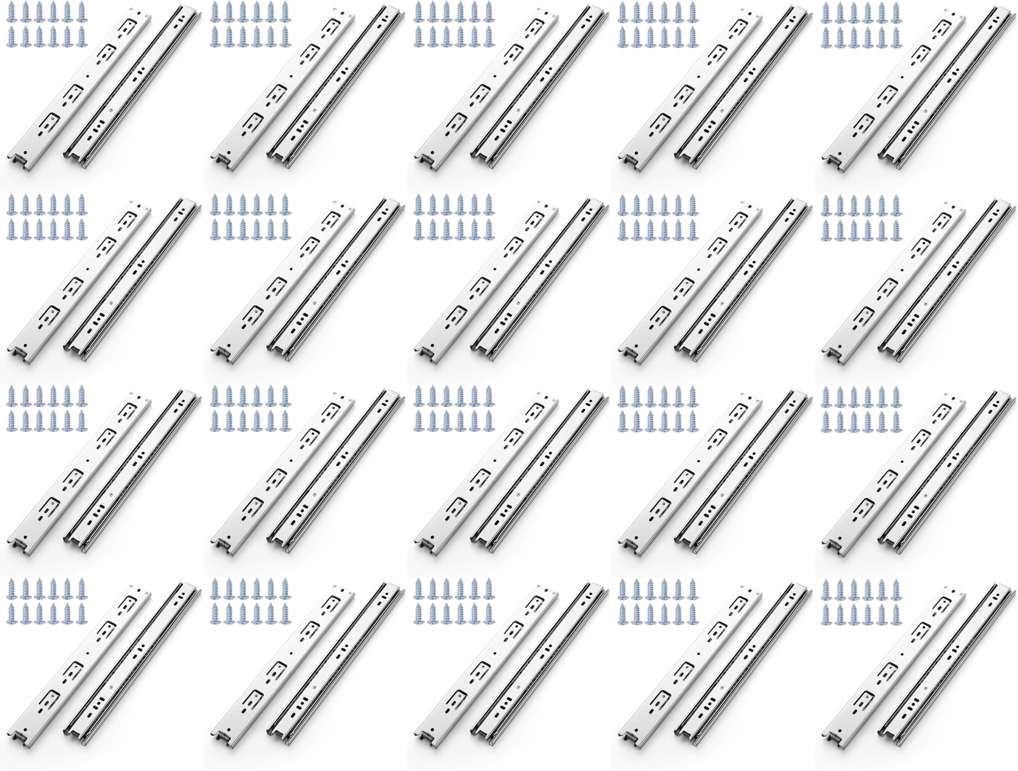 20 juegos de Correderas para cajones 3.5cm x 35cm extensión telescópica Handy Home Incluye Tornillos