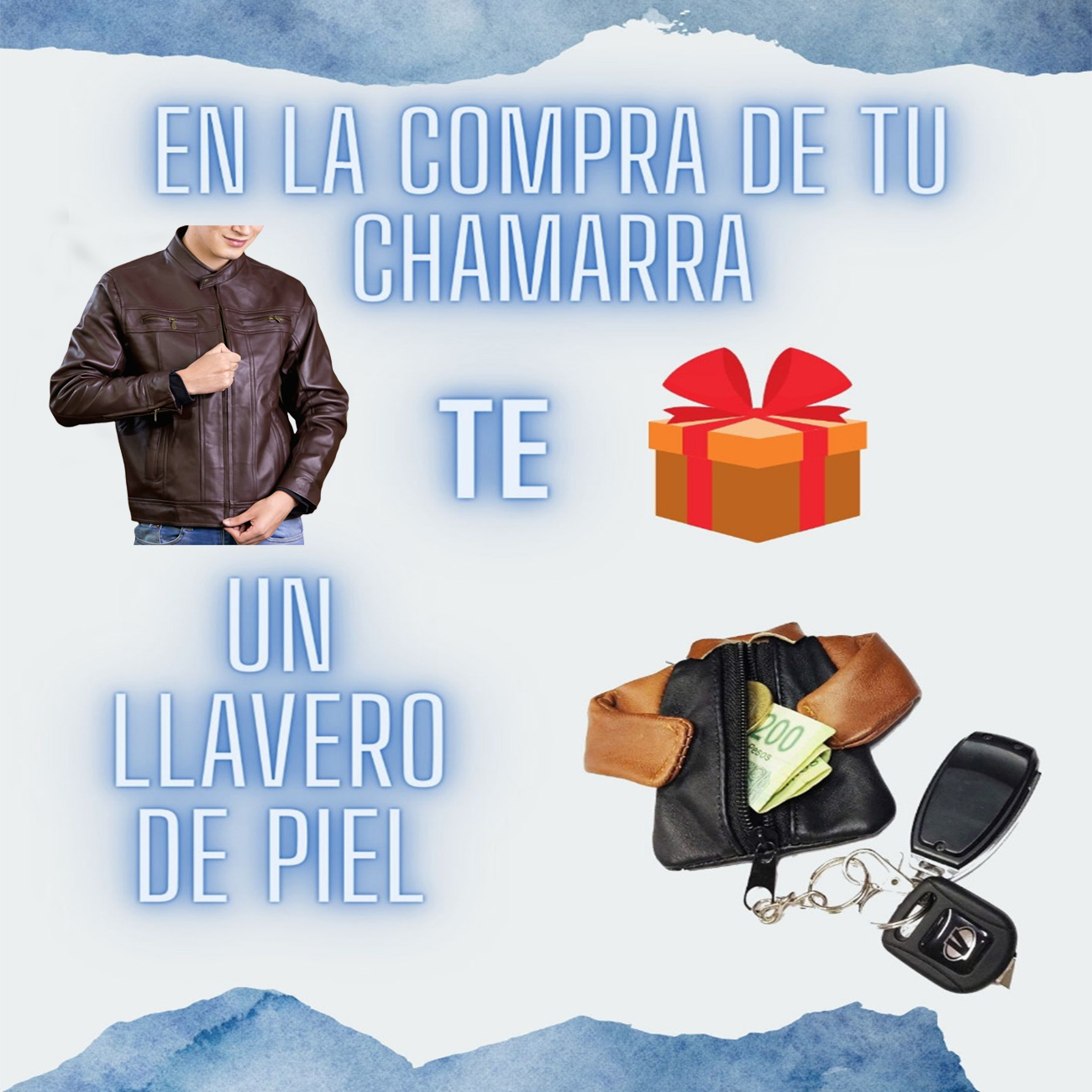 Chamarra de cuero Autentico casual Yago Café para Caballero incluye regalo un llavero de piel 