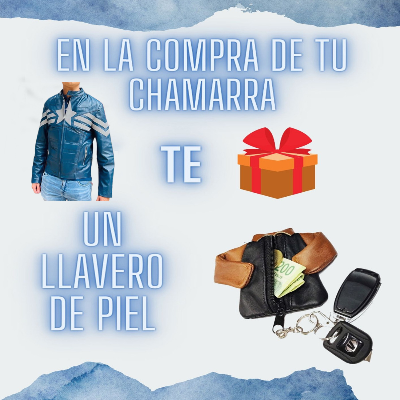 Chamarra de cuero Autentico casual Capitán América para Caballero incluye regalo un llavero de piel 