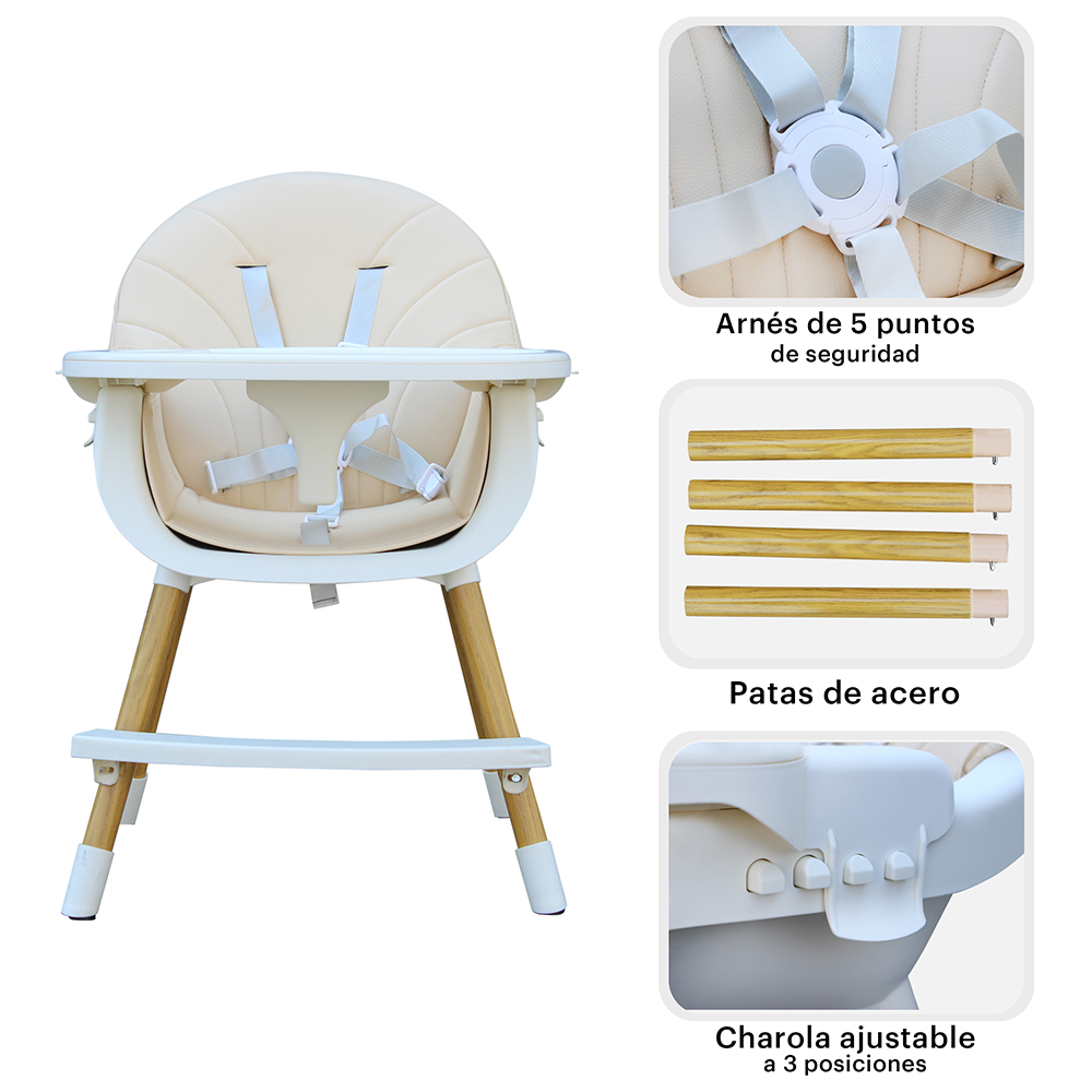 AGBOX Silla Alta Para Bebé Periquera Para Bebé 3 En 1 AG-SILLABEBE01.