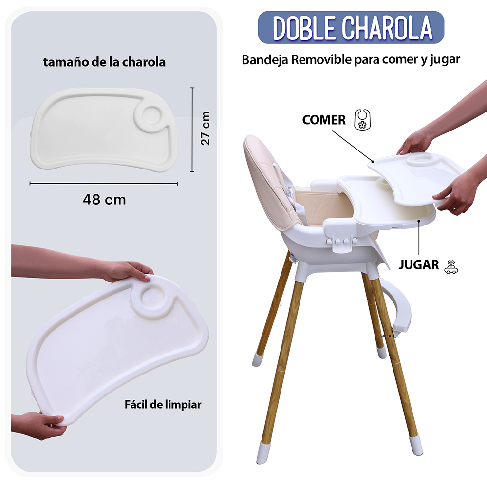 AGBOX Silla Alta Para Bebé Periquera Para Bebé 3 En 1 AG-SILLABEBE01.