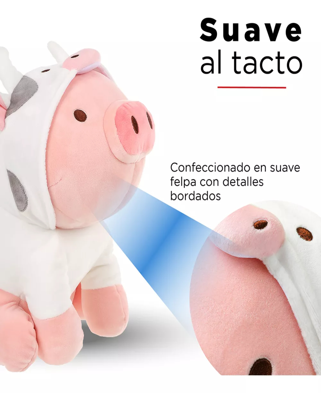 Miniso Peluche Cerdito Sentado Con Capucha De Vaca 27.9x21.2