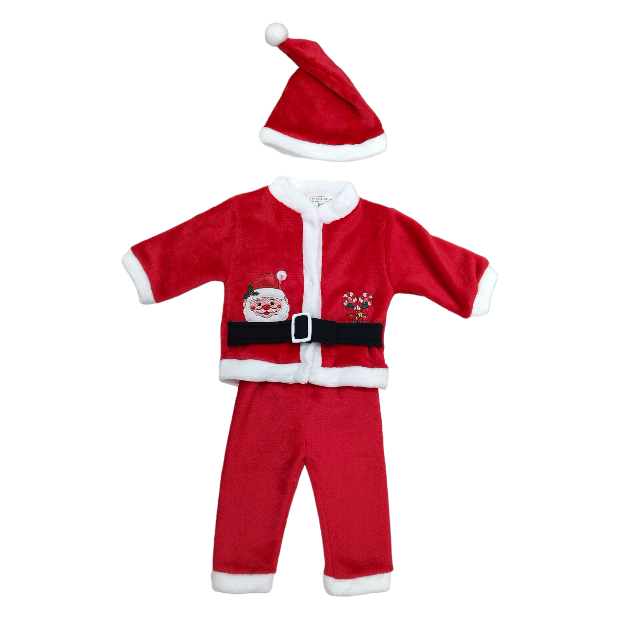 Conjunto Navideño De 3 Piezas con Bordado de Santa Claus para Bebé Niño 