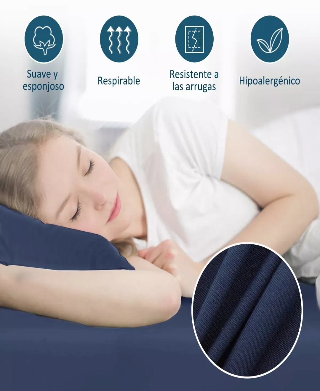 Juego De Sábanas Queen Size Ultra Suave 4piezas Anti-ácaros