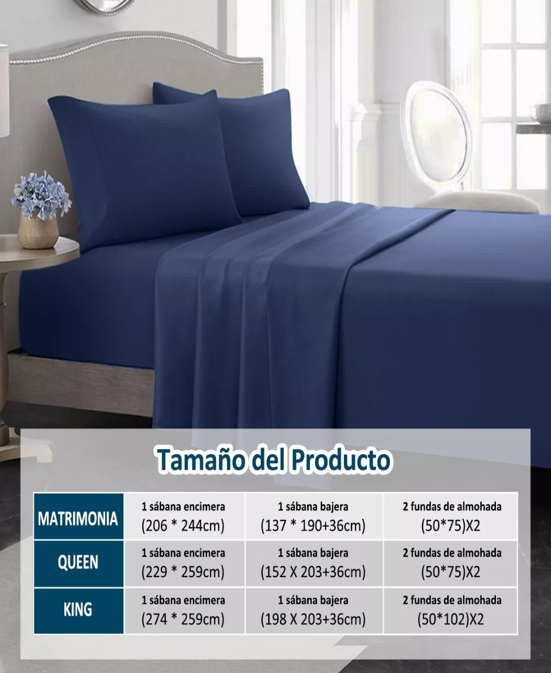 Juego De Sábanas Queen Size Ultra Suave 4piezas Anti-ácaros