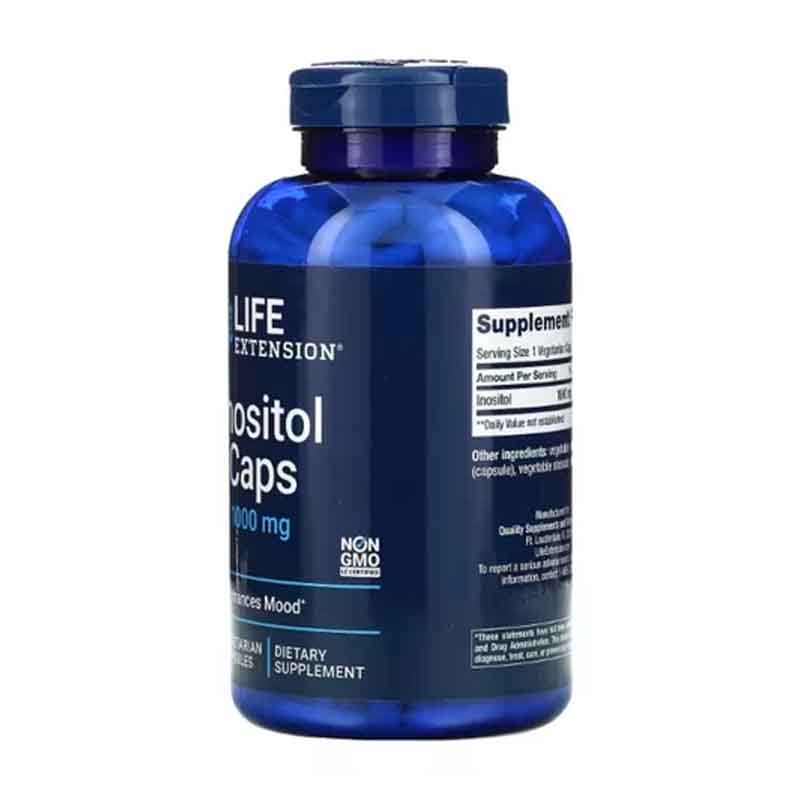 Inositol 1000mg Life Extension 360 capsulas Mejora Higado 