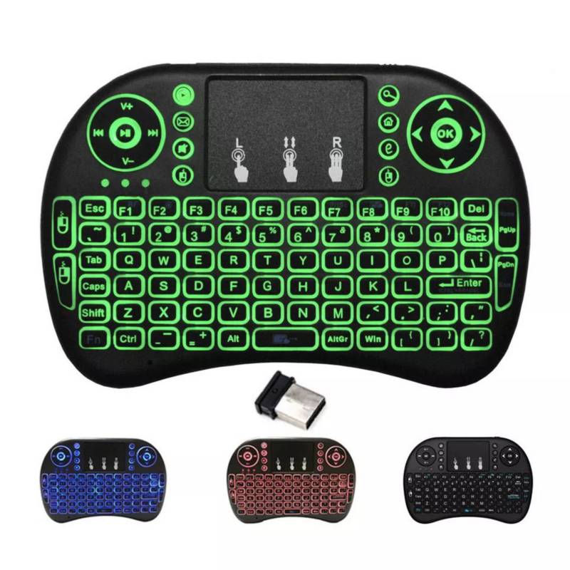 Mini Teclado Inalambrico Touchpad Iluminado Smart Tv Box 