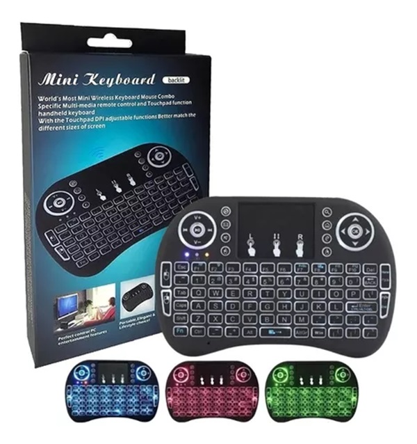 Mini Teclado Inalambrico Touchpad Iluminado Smart Tv Box 