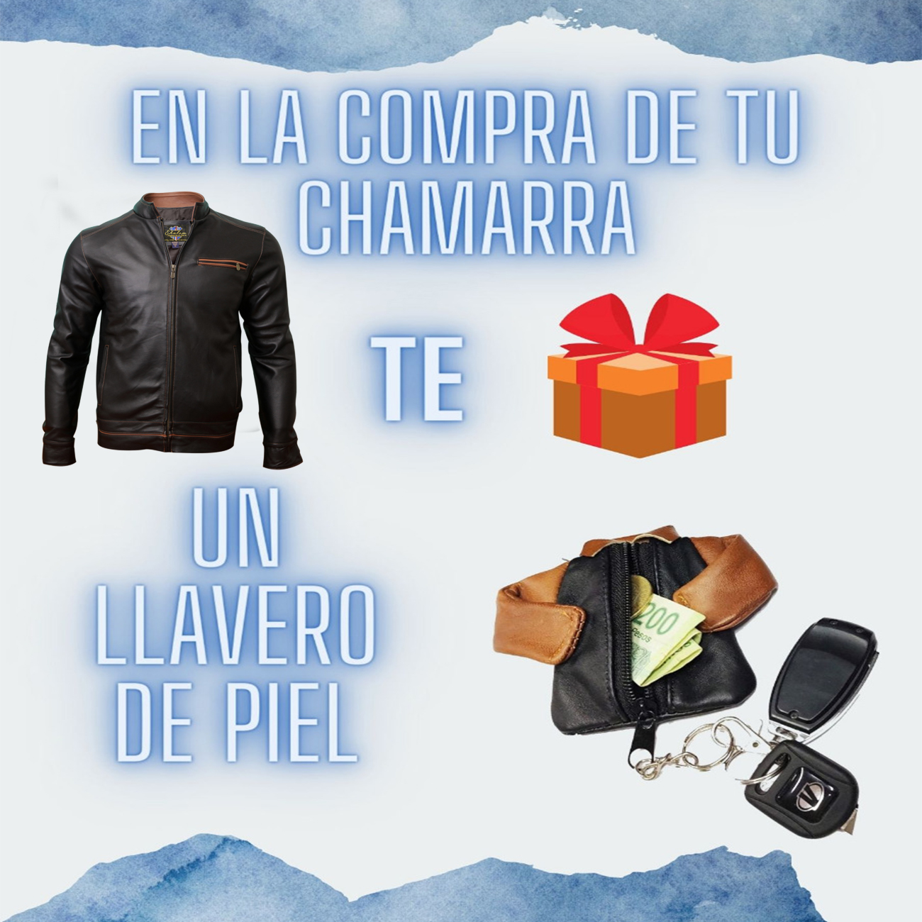 Chaqueta de Cuero Genuina Scott con Vivos en Shedron para Caballero Incluye de Regalo un Llavero Monedero de piel