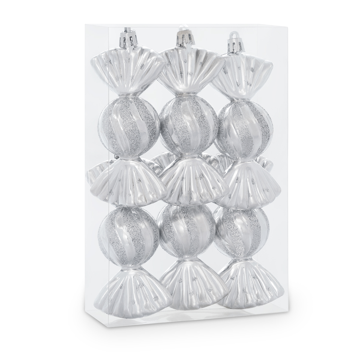 Decoración Navideña con Adornos para Árbol de Navidad (Dulce Plateado) ESQUIMAL