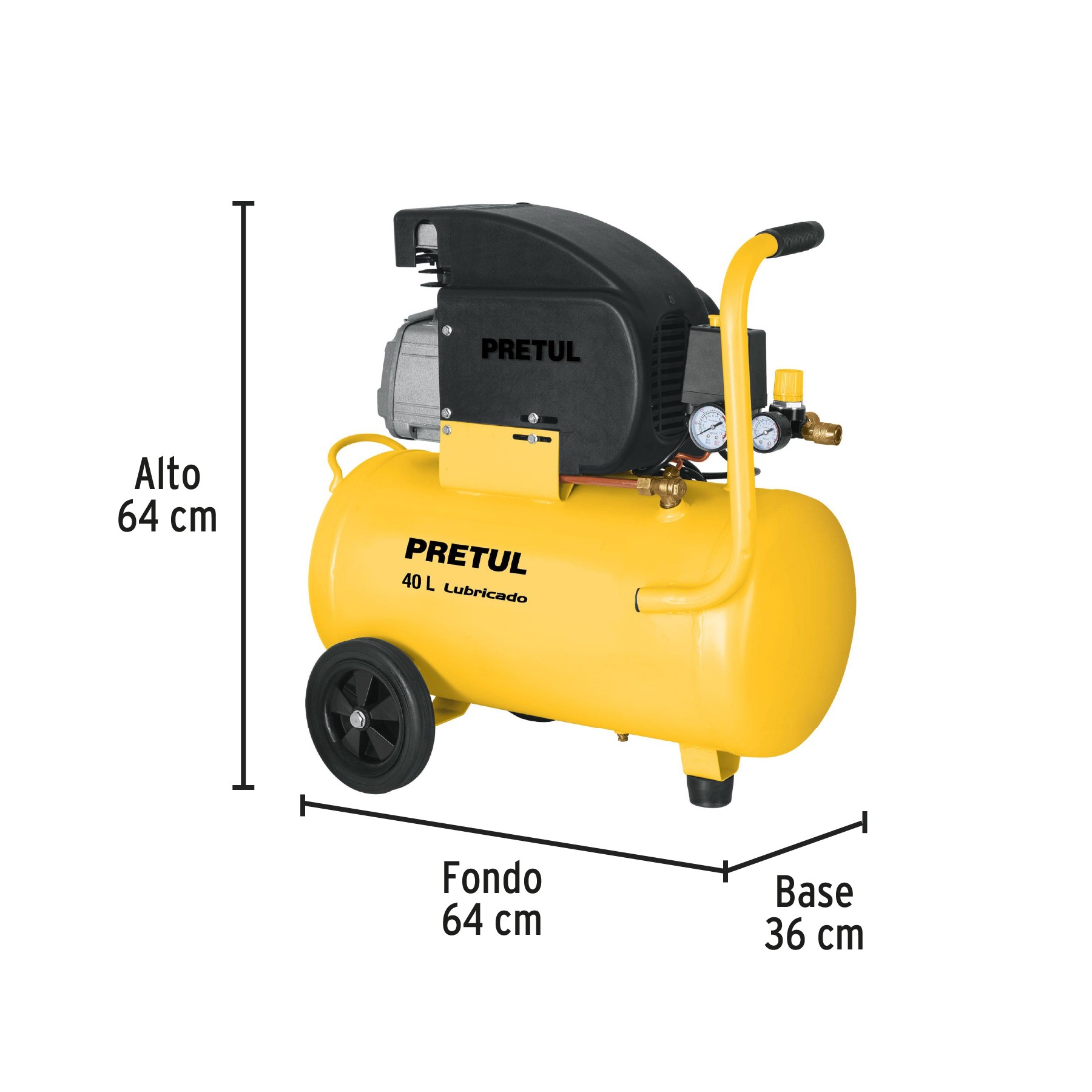 COMPRESOR, 40 L, 3 HP (POTENCIA MÁXIMA), 127 V, PRETUL 23066