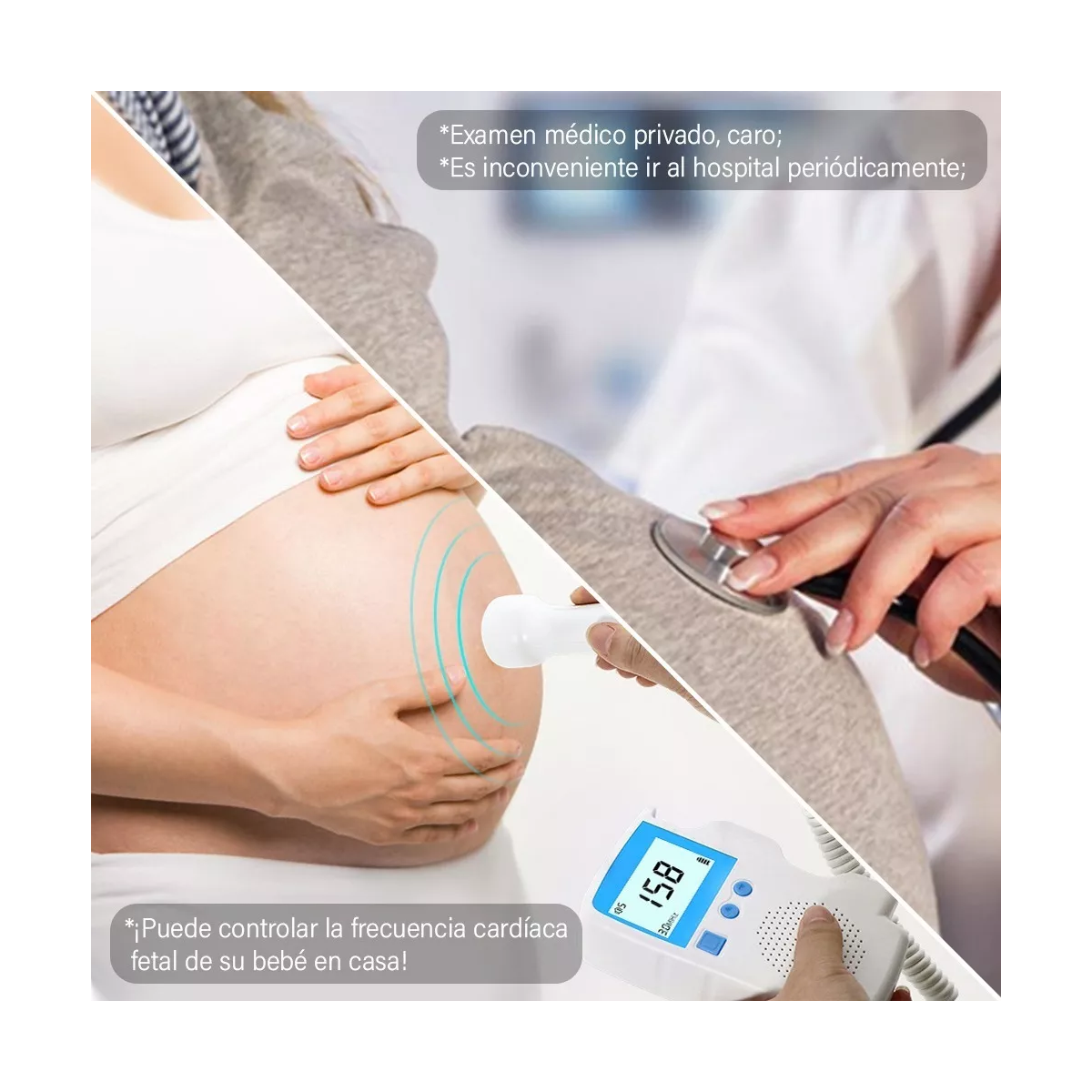 Importadora y Distribuidora Monar - Monitor De Frecuencia Cardíaca Fetal -  Doppler Fetal es un kit usado para detectar el latido del corazón de un  bebé no nacido. - Cuenta con un